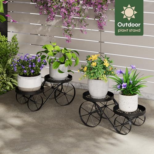 Metal Plant Stand Indoor Outdoor, 2-Tier Flower Pot Holder - Image 7