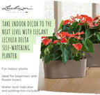 Lechuza Delta 20 Cream White High Gloss, Self-Watering Planter Indoor, H7.1 L15.7 W5.9 in - Image 7