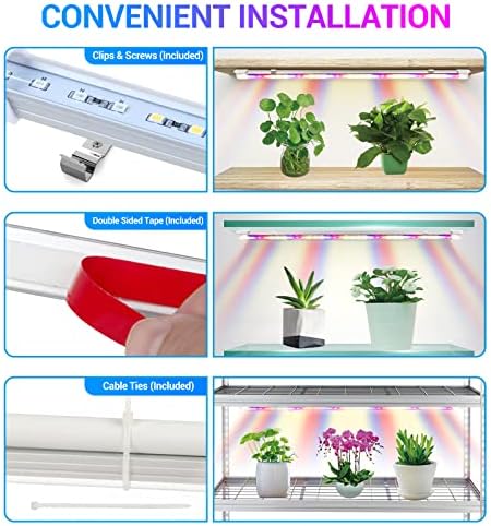 LED Grow Lights Strips for Indoor Plants, 3 Working Modes & 10 Dimmable Levels Plant Lights with Auto Cycle Timer 3/9/12Hrs, 36W Full Spectrum DIY Growing Lamps for Seedings Hydroponics, 6 Strips - Image 5