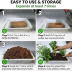 Coco Coir Brick - Low EC & pH Balanced, Compressed Organic Coconut Fiber Potting Mix for Indoor Outdoor Plants, Seed Starting, Hydroponics & Reptile Bedding(11.2lb) - Image 4
