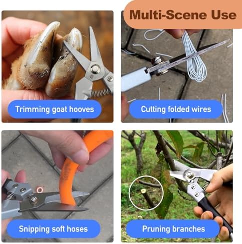 Goat Hoof Trimmers and Farrier Shears – Versatile Hoof, Wire, and Pipe Cutting Tool for Livestock – Silver (Silver-Red 1pack) - Image 4