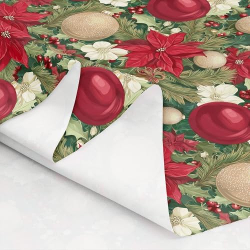Christmas Tree Fabric By The Yard, Xmas Bells Balls Upholstery Fabric for Chairs, New Year Branches Leaves Decorative Fabric, Indoor Outdoor Fabric, DIY Art Waterproof Fabric, Green Red, 3 Yards - Image 6