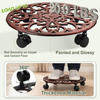 2 Pack 14 In Rolling Plant Stand with Wheels Metal Plant Caddy with Wheels - Image 6