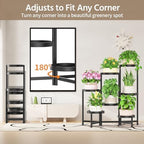 LASZOLA Plant Stand Indoor Outdoor Tall with Plastic Tray, 7 Tiers Black - Image 4