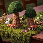 2 Pcs Artificial Moss Mushroom Enchanted Forest Table Decor, 6" and 7.8" by Unknown