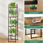 Simple Trending 4-Tier Tall Metal Plant Stand with Grow Light, Heavy Duty Ladder Shelf for Indoor Plants, Flower Planter Display Holder for Bedroom Balcony Patio Decor, Black - Image 6