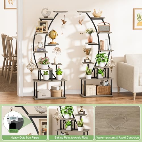 2 Pack Plant Stand Indoor with Grow Lights, 9 Tier Large Tall Plant Shelf - Image 7
