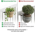 Railing Hanging Plant Pot Holder - Fits 10in Round Pots, 4-Pack - Image 4