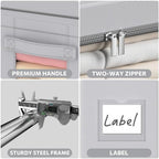 CYhom 3Pack Frame Storage Box - Clothes Storage Bin Bags Oxford Fabric Foldable Stackable Container Organizer Set with Clear Window & Carry Handles Large Capacity (Grey, Small-22L) - Image 6