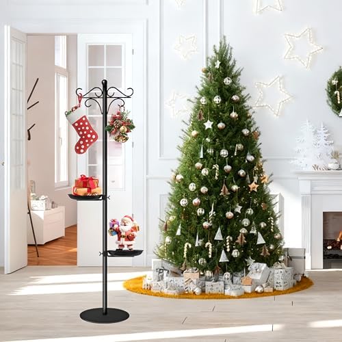 76" Thicken Shepherds Hooks for Outdoor - Double Shepherd Hooks for Outside with 2 Stands, Bird Feeder Pole with a Flat Base for Deck, Plant Stand Indoor, Wreath and Wind Chimes Hanger - Image 7