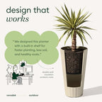 Veradek Column Series Tall Planter - Tapered Outdoor Planter with Shelf - Image 5