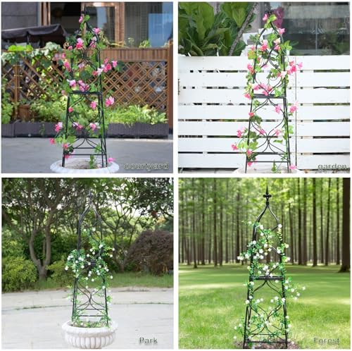 Metal Obelisk Trellis - 38.3"" Climbing Support for Vines & Roses - Image 6