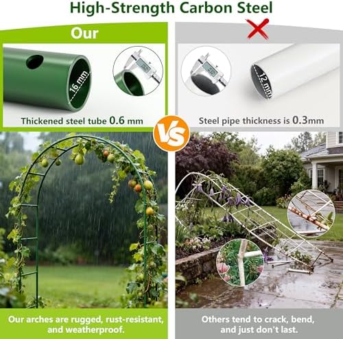 Thickened Rustproof Garden Arch Metal Trellis for Climbing Plants - Image 4