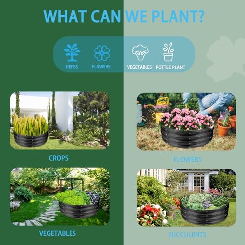 36-Inch Round Galvanized Steel Fire Ring/Fir Pit for Outdoor,Durable Round Galvanized Steel Raised Garden Bed for Planting- 3×3×1FT,0.8MM Thick (36 ins Diameter x 12 ins high, Black) - Image 5
