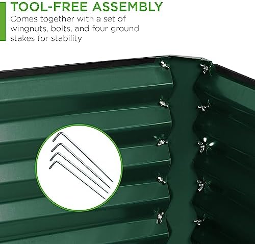 Best Choice Products 6x3x2ft Outdoor Metal Raised Garden Bed, Deep Root Box Planter for Vegetables, Flowers, Herbs, 269 Gallon Capacity, 100% Non Toxic Materials - Dark Green - Image 5