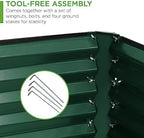 Best Choice Products 6x3x2ft Outdoor Metal Raised Garden Bed, Deep Root Box Planter for Vegetables, Flowers, Herbs, 269 Gallon Capacity, 100% Non Toxic Materials - Dark Green - Image 5