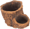 Vintage Driftwood Pattern Wood Planter Pot for Succulents, Cement Brown by OFFSCH