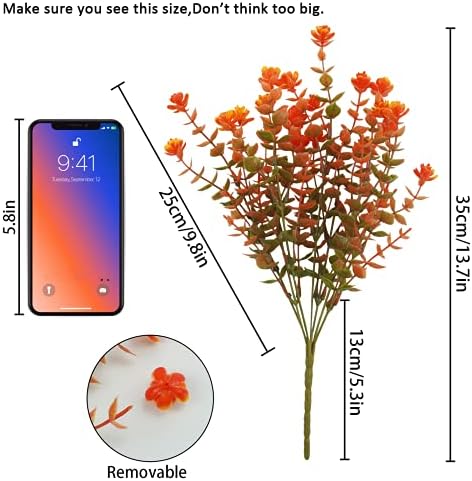 Uieke 24 Pcs Artificial Fall Flowers for Outdoors, UV Resistant Fall Decor - Image 2
