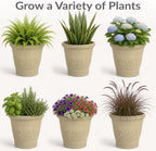 Sunnydaze Arabella 16'' Plastic Planter Pot for Plants, Beige, 4pk - Image 6