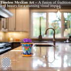 Talavera Planter - Mexican Ceramic Pot with Drainage (Yellow-Medium) - Image 5