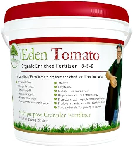 Eden Tomato Organic Enriched Fertilizer | Neem Plant Food 8-5-8 Enriched Formula | for Growing Healthy & Natural Tomatoes (5lbs) by WonderTreeOrganics