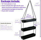 LaLaGreen 16 Inch Wall Mounted Tiered Planter for Indoor Succulent Plants, 3 Tier Modern Black Rectangular Metal Planter - Image 2
