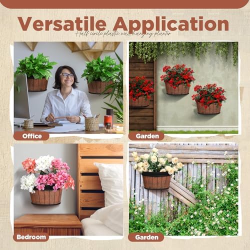 Layhit 6 Pcs Wall Hanging Planters, 12 Inches, 10 Inches, Brown - Image 3