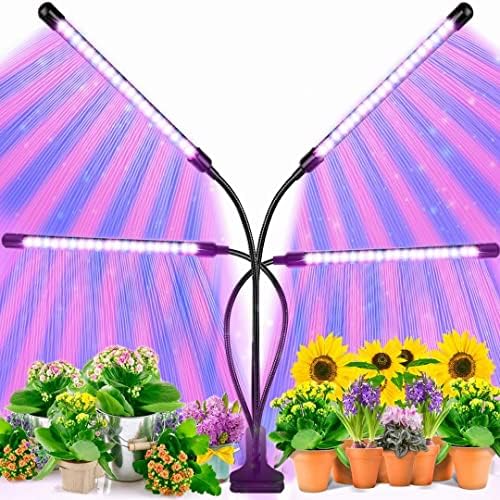 Grow Light, 80W Tri Head Timing 80 LED 9 Dimmable Levels Plant Grow Lights for Indoor Plants with Red Blue Spectrum, Adjustable Gooseneck, 3 9 12H Timer, 3 Switch Modes - Image 2