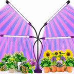 Grow Light, 80W Tri Head Timing 80 LED 9 Dimmable Levels Plant Grow Lights for Indoor Plants with Red Blue Spectrum, Adjustable Gooseneck, 3 9 12H Timer, 3 Switch Modes - Image 2