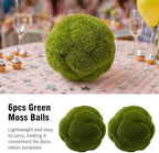 6 PCS Green Moss Ball Decorations, Simulated Moss Balls, Artificial Plant Decorations, Suitable for Garden Wedding Party Decorations - Image 5