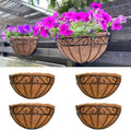 LaLaGreen Wall Planter (12 in, 4 Pack) Black Metal Coco Liner Flower Pots by L%C3%A1L%C3%A1Green