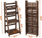 Topeakmart Foldable Shelf, Wood Ladder Shelf for Plants, No Assembly, Brown - Image 5