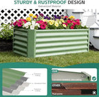 Galvanized Steel Raised Garden Bed, 4x2x1.4ft, 2Pack, Green - Image 4