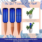 SiliFine 3 Sets Terracotta Watering Spikes,Blue and Terracotta - Image 3