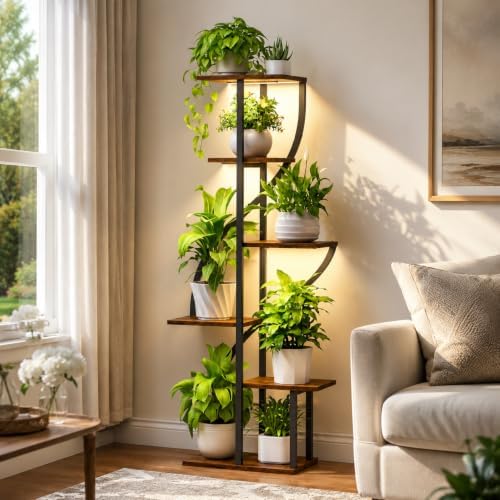 Plant Stand Indoor with Grow Light, 6 Tiered Plant Shelf Indoor - Image 6