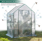 56x55x78 Walk-in Greenhouse for Outdoors, 3-Tier Plant House with 8 Shelves - Image 3