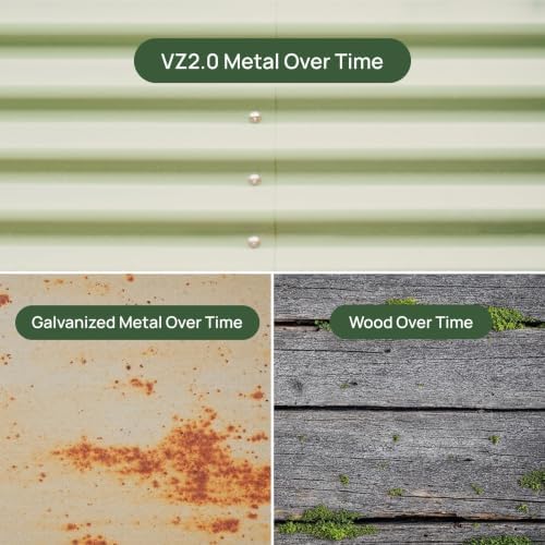 Vego garden Elevated Raised Garden Bed, 2' x 4' Outdoor Planters Boxes with Legs & Storage Rack for Patio, 700 Lbs Weight Capacity, Raised Beds for Gardening Herbs Vegetables, Olive Green - Image 6
