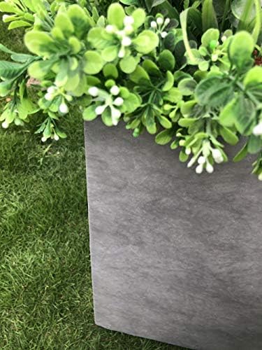 Kante RF0001ABC-C80021 Set of 3 Lightweight Modern Square Outdoor Planters, 16, 12 and 10 Inch Tall, Natural Concrete - Image 3