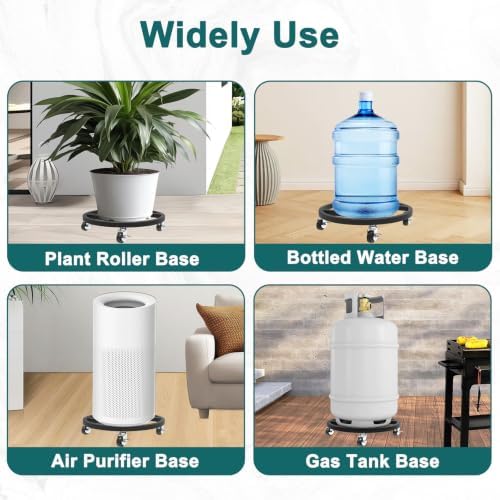 13" Metal Plant Caddy with Wheels, 2 Pack Rolling Plant Stand - Image 6