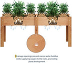 72x 23x30IN Raised Garden Bed Outdoors with High Legs & Hooks, Non-Woven Liner, Elevated Wooden Large Planter Box for Backyard, Patio, Balcony w/Divider Panel, 6 Legs, 300lb Capacity - Image 3
