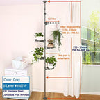 BAOYOUNI Plant Stand 5-Tier Tension Rod Pole Flower Holder Rack ，Grey - Image 4