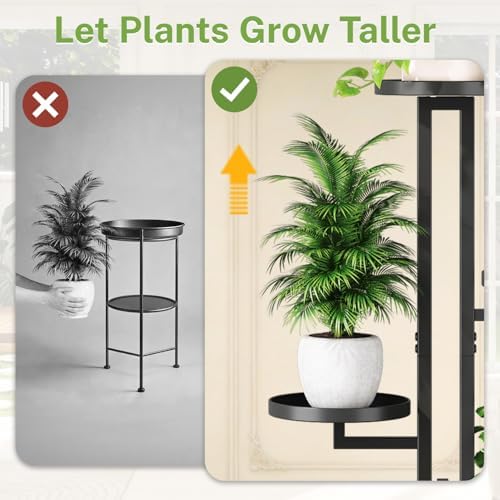 iDavosic.ly 3 Tier Plant Stand Indoor Outdoor, Tiered Corner Shelf, Black - Image 5