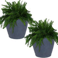 Sunnydaze Anjelica 24'' Large Plastic Planter Pot for Plants, Slate, 2pk by SunnydazeDecor