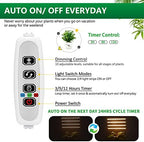Grow Light Strips, Plant Lights for Indoor Plants Full Spectrum Growing Lamp with Auto On & Off Timer,3/6/12H Timer, 192 LEDs/ 10 Dimmable Levels Sunlike for Seedings Hydroponics - Image 3
