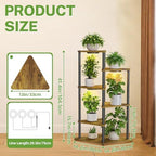 iDavosic.ly 5 Tier Plant Stand Indoor with Grow Lights, Black & Brown 41 In - Image 2