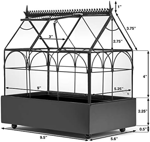 H Potter Glass Terrarium Wardian Case, with Hinged Roof 10.5" Tall - Image 3