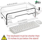 AMT Clear Acrylic Monitor Stand Riser 2 Tier, 5.5 Inches High Clear Computer Desk Organizer Shelf for Multi Media PC Storage Laptop - Image 2