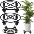 2 Packs Large Metal Plant Caddy with Wheels 13.6" Rolling Plant Stands Heavy-Duty Wrought Iron Plant Dolly Plant Rollers Planter Mover with Metal Casters, Strong Load Capacity by KvyusFlourish