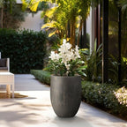 Kante Large Round Bullet Vintage BRN Concrete Planter 21.7" Tall, Outdoor - Image 3