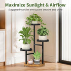 LASZOLA Corner Plant Stand Indoor Flower Shelf Tall, 3 Tiers Metal Black - Image 5